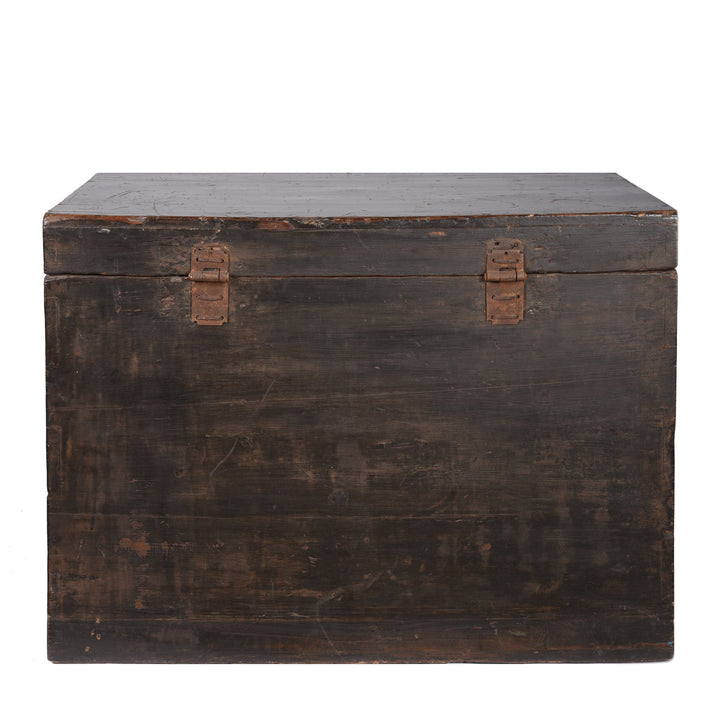 Reverse detail of a Painted Chinese Opera Chest from Shanxi - 19thC | Indigo Oriental Antiques
