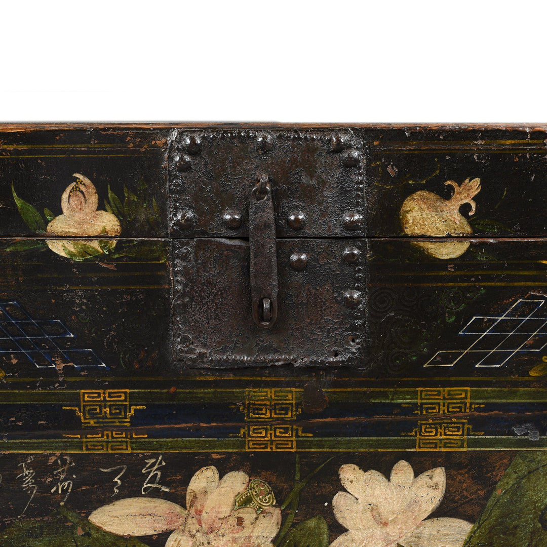 Latch Detail From Painted Opera Chest from Shanxi - 19thC | Indigo Antiques