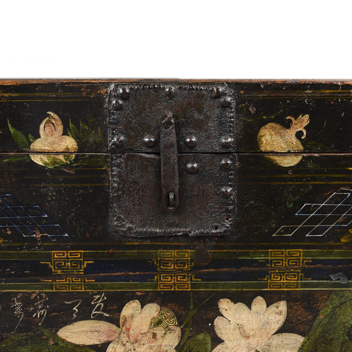 Latch Detail From Painted Opera Chest from Shanxi - 19thC | Indigo Antiques