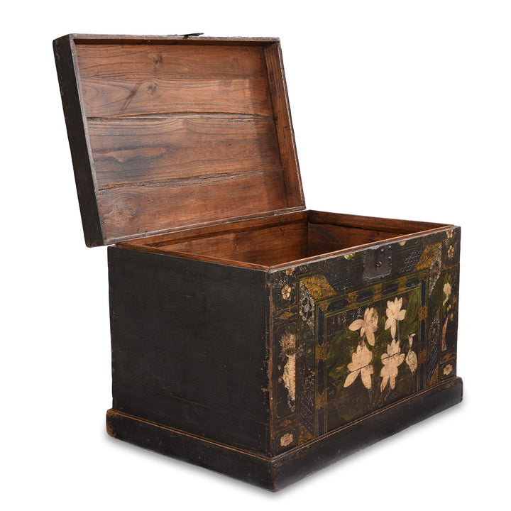Open Lid View Of Painted Opera Chest from Shanxi - 19thC | Indigo Antiques