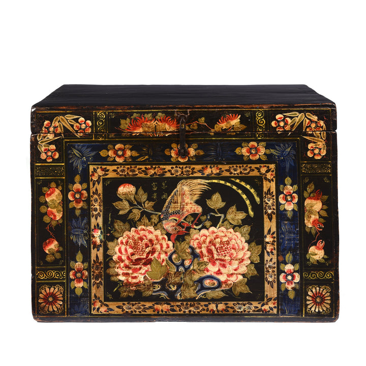 Painted Opera Chest From Shanxi Province - made from elm - circa 1900 | Indigo Antiques