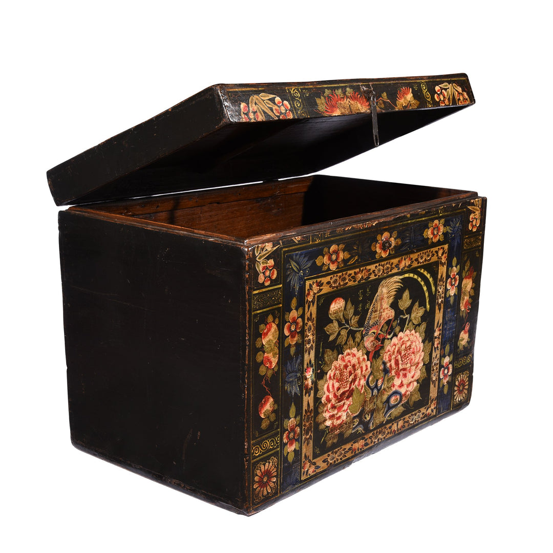 Painted Opera Chest From Shanxi Province - made from elm - circa 1900 | Indigo Antiques