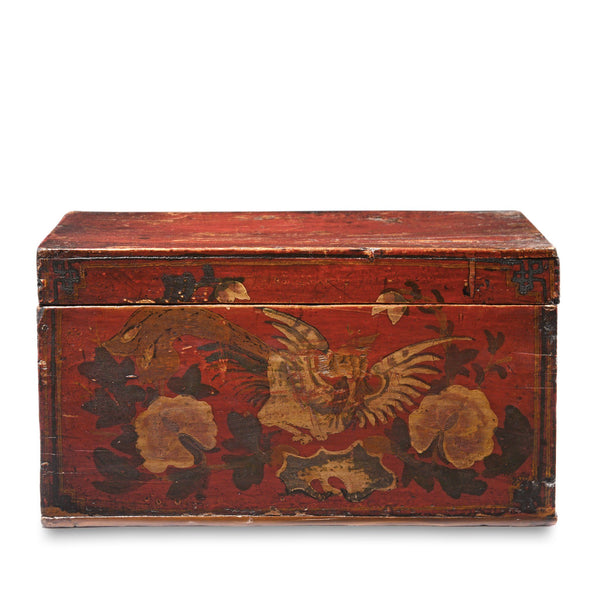 Painted Storage Box From Mongolia - Early 20thC
