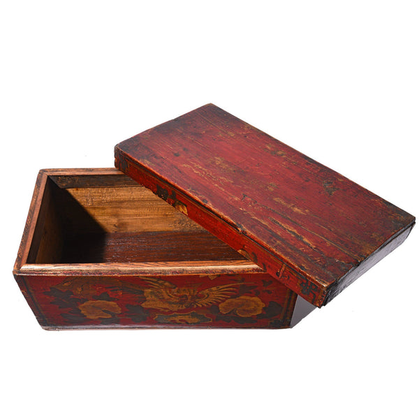 Painted Storage Box From Mongolia - Early 20thC