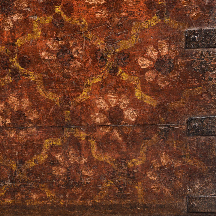 Painting Detail Of Painted Teak Chest From Nagaur - 19thC | Indigo Antiques