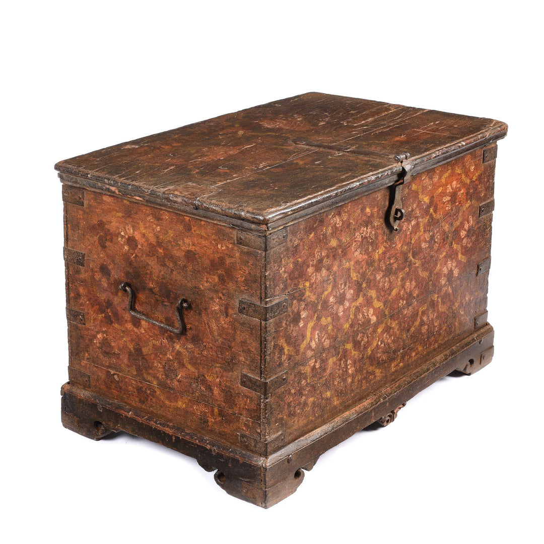 Side Of Painted Teak Chest From Nagaur - 19thC | Indigo Antiques