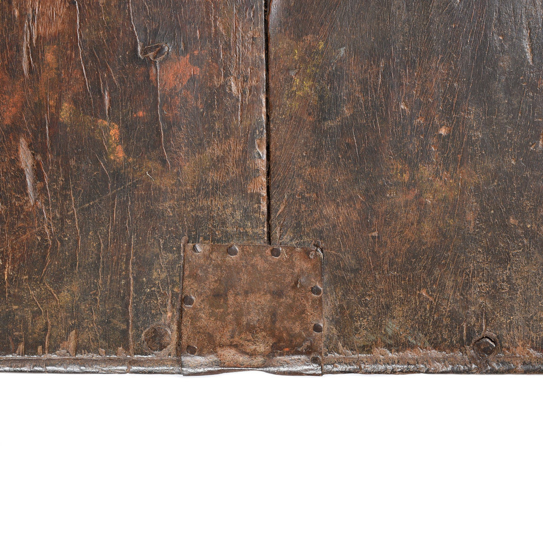 Detail Of Painted Teak Chest From Nagaur - 19thC | Indigo Antiques