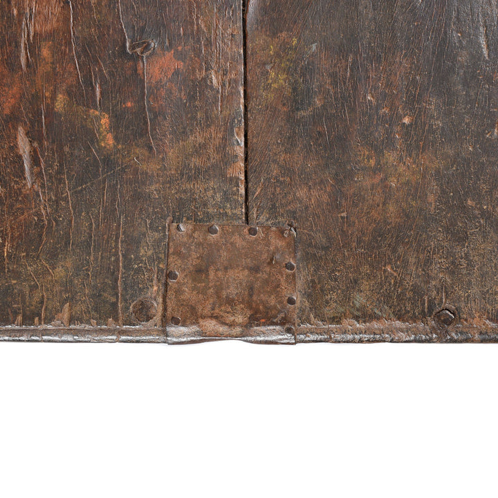 Detail Of Painted Teak Chest From Nagaur - 19thC | Indigo Antiques