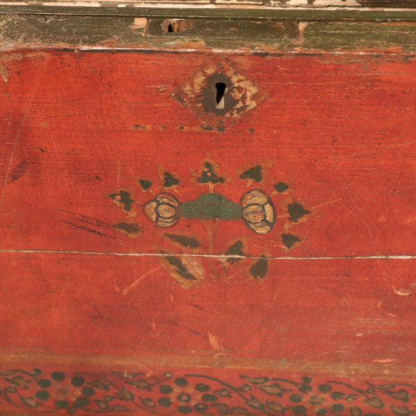 Painted Teak Jewellery Box from Rajasthan -19thC