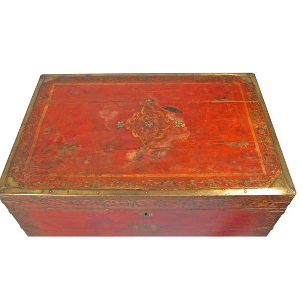Painted Teak Jewellery Box from Rajasthan -19thC
