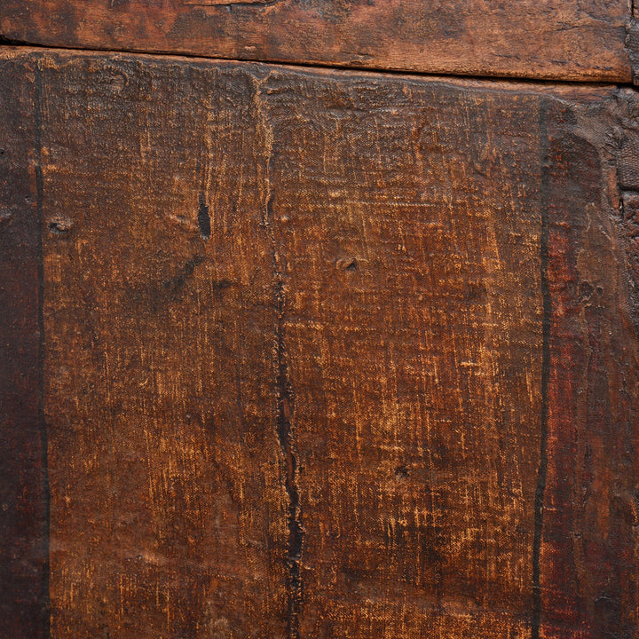 Side Of Chest Paintwork Detail From Painted Tibetan 'Floral' Storage Chest - 18thC | Indigo Antiques