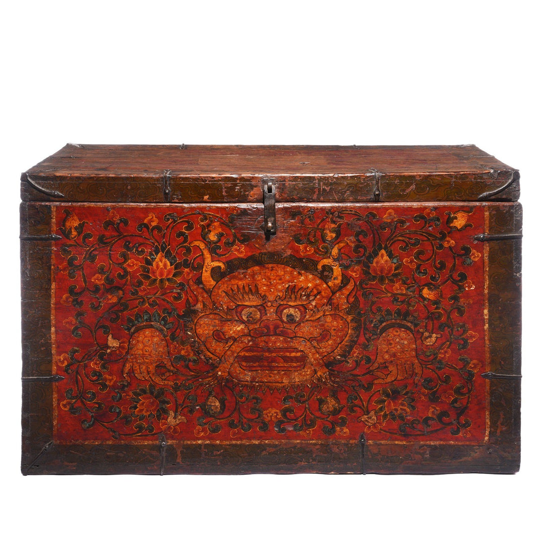 Painted Zeeba Chest From Tibet - 19thC | Indigo Antiques