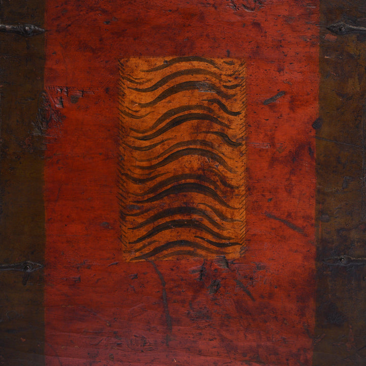 Painted Zeeba Chest From Tibet - 19th Century