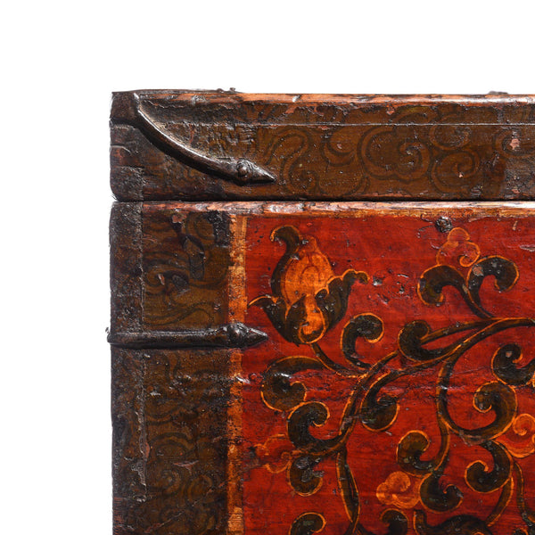 Painted Zeeba Chest From Tibet - 19thC