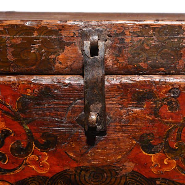 Painted Zeeba Chest From Tibet - 19thC