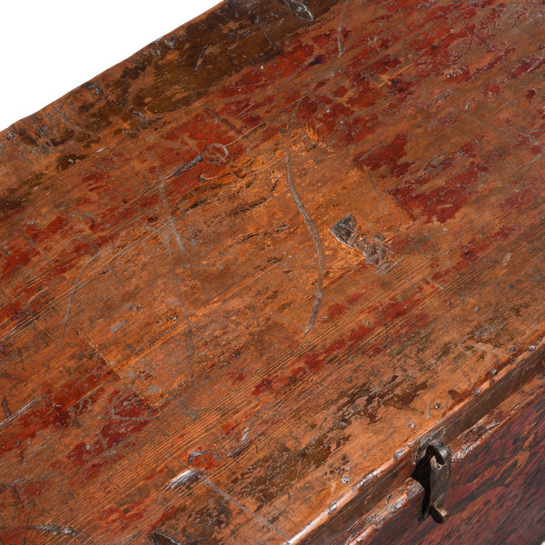 Painted Zeeba Chest From Tibet - 19thC