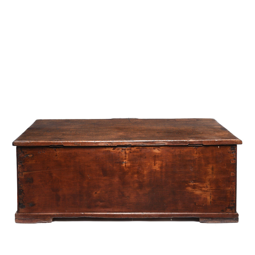 Antique Painted Wooden Indian Chest From South India With Original Floral Paint - 19th Century | Indigo Oriental Antiques