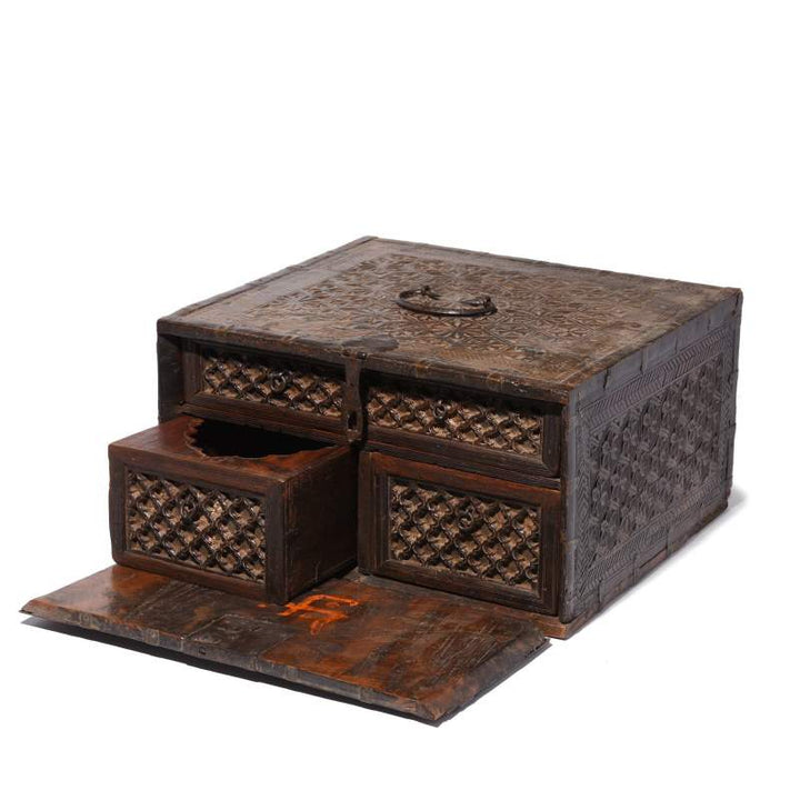 Teak Jewellery Box ( Exceptional Quality) - Rajasthan - 18thC | Indigo Oriental Antiques
