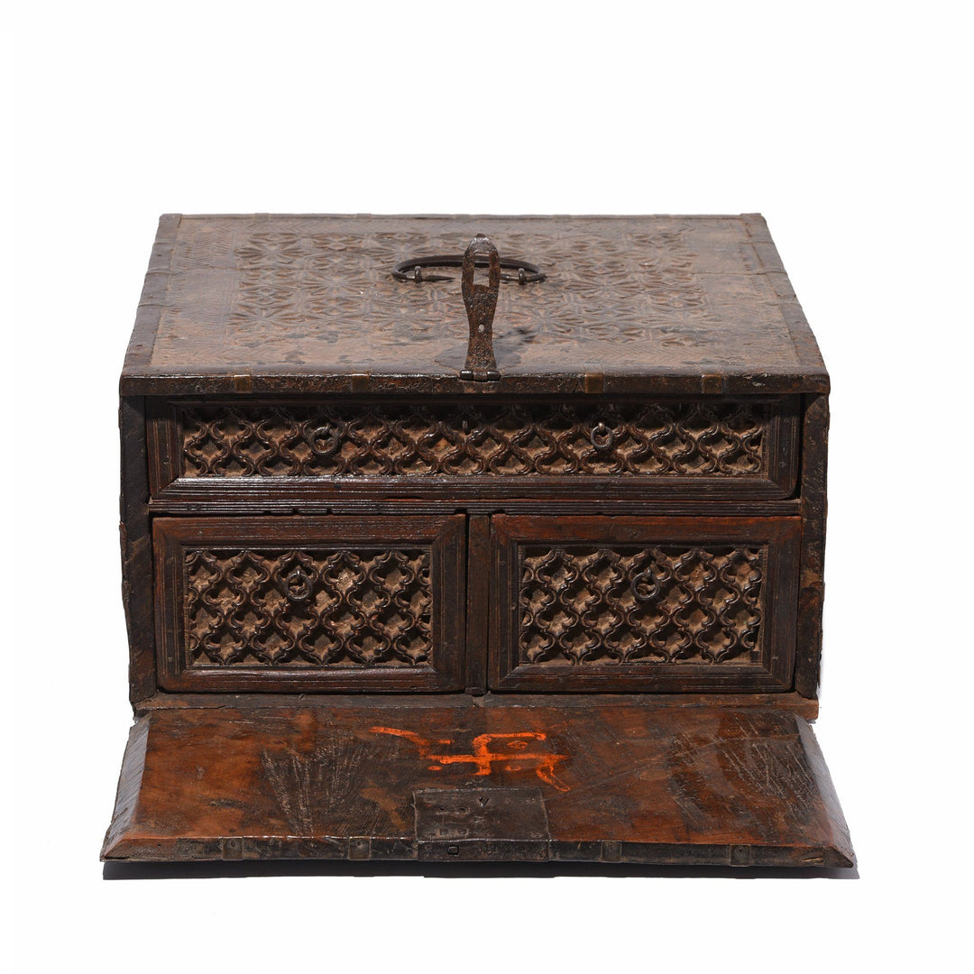 Teak Jewellery Box ( Exceptional Quality) - Rajasthan - 18thC | Indigo Oriental Antiques