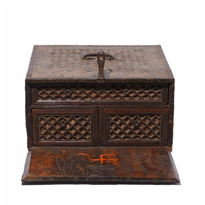 Teak Jewellery Box ( Exceptional Quality) - Rajasthan - 18thC | Indigo Oriental Antiques