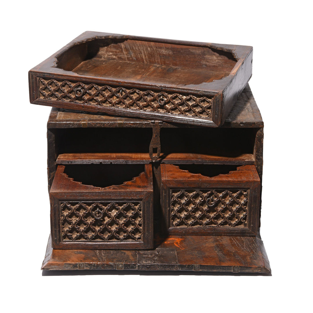 Teak Jewellery Box ( Exceptional Quality) - Rajasthan - 18thC | Indigo Oriental Antiques