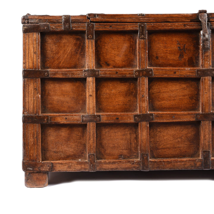 Detail from an Antique Indian Teak Stick Box Coffee Table From Rajasthan - 19thC | Indigo Antiques