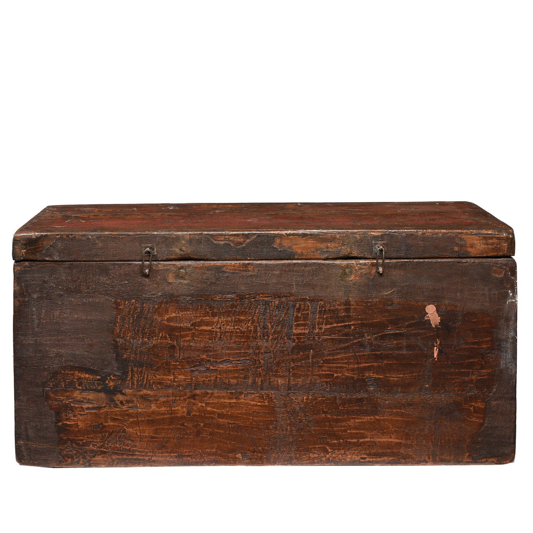 Back Detail Of Tibetan Trunk with Original Painting - 18thC | Indigo Antiques