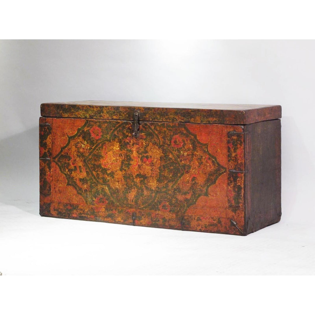 Tibetan Trunk with Original Painting - 18thC | Indigo Oriental Antiques