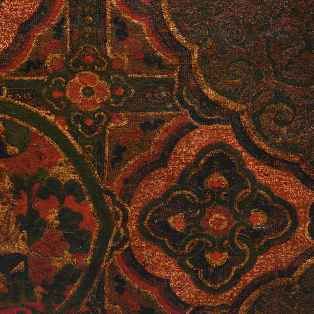 Painting Detail Of Tibetan Trunk with Original Painting - 18thC | Indigo Antiques