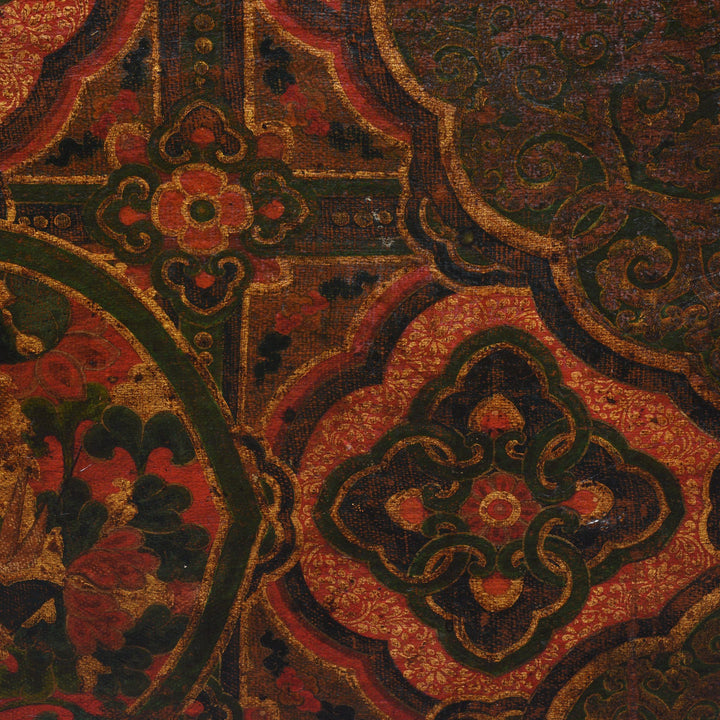 Painting Detail Of Tibetan Trunk with Original Painting - 18thC | Indigo Antiques