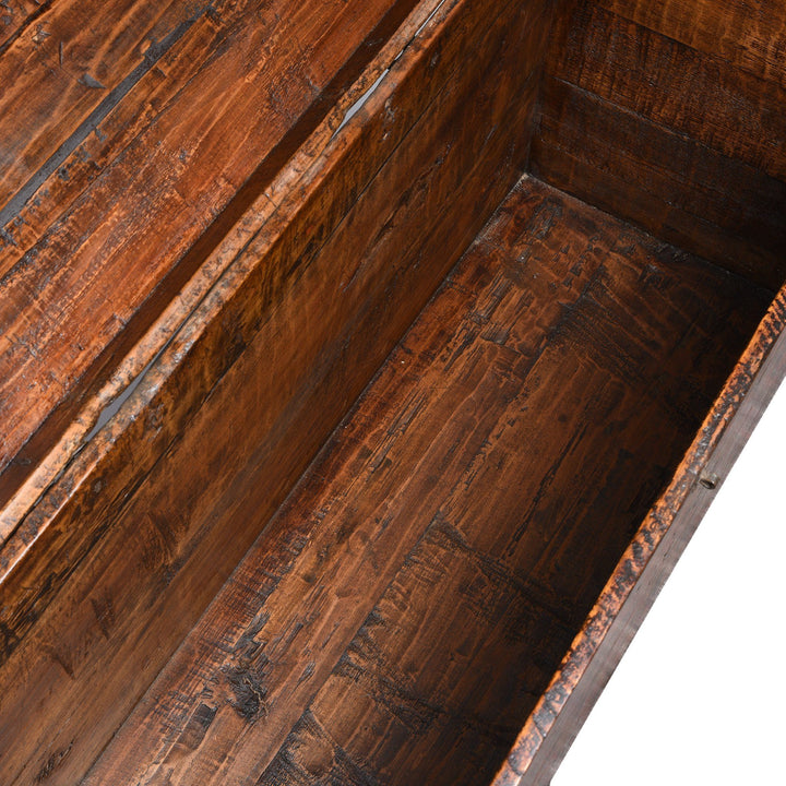 Interior Detail Of Tibetan Trunk with Original Painting - 18thC | Indigo Antiques