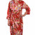  Indian - Fine - Cotton - Printed - Shanghai - Floral - Red - Bath - Robe - Unisex - 100% 