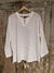 Ladies V Neck Fine Cotton Long Sleeve Blouse - White | Indigo Oriental Antiques