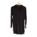 Long Collared Black Shirt - 100% Cotton