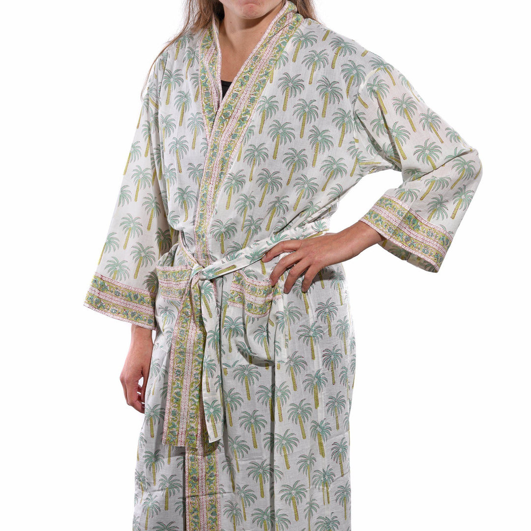 Bath - Robe -Unisex - Palm Tree Design - 100% - Cotton