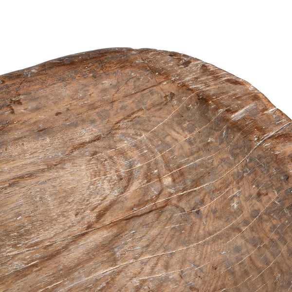 Carved Teak Mortar Table From Nagaland - Ca 100 Yrs Old