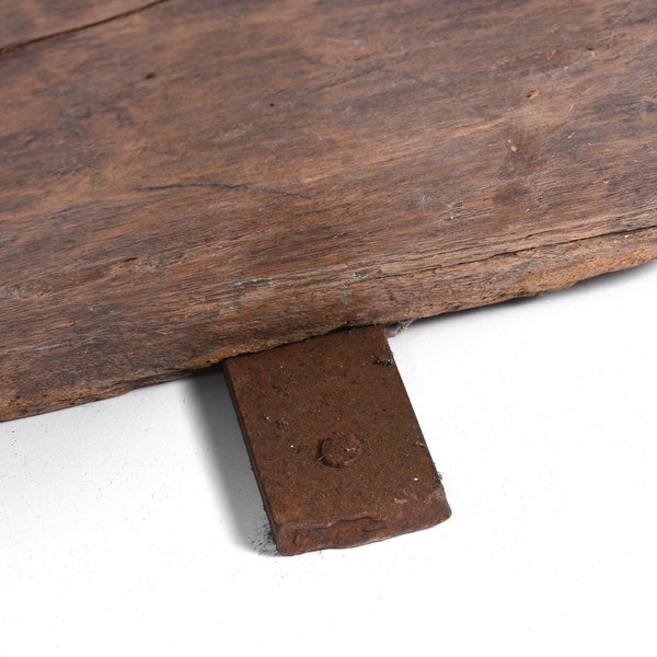 Carved Teak Mortar Table From Nagaland - Ca 100 Yrs Old