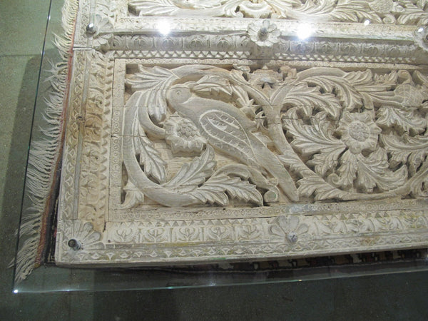 Coffee Table Made From 19thC Carved Teak Doors
