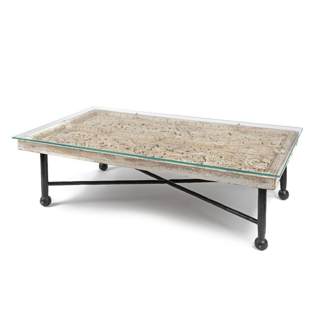 Coffee Table Made From Old Carved Teak Ceiling Panel | Indigo Oriental Antiques