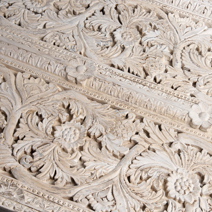 Coffee Table Made From Old Carved Teak Ceiling Panel | Indigo Oriental Antiques