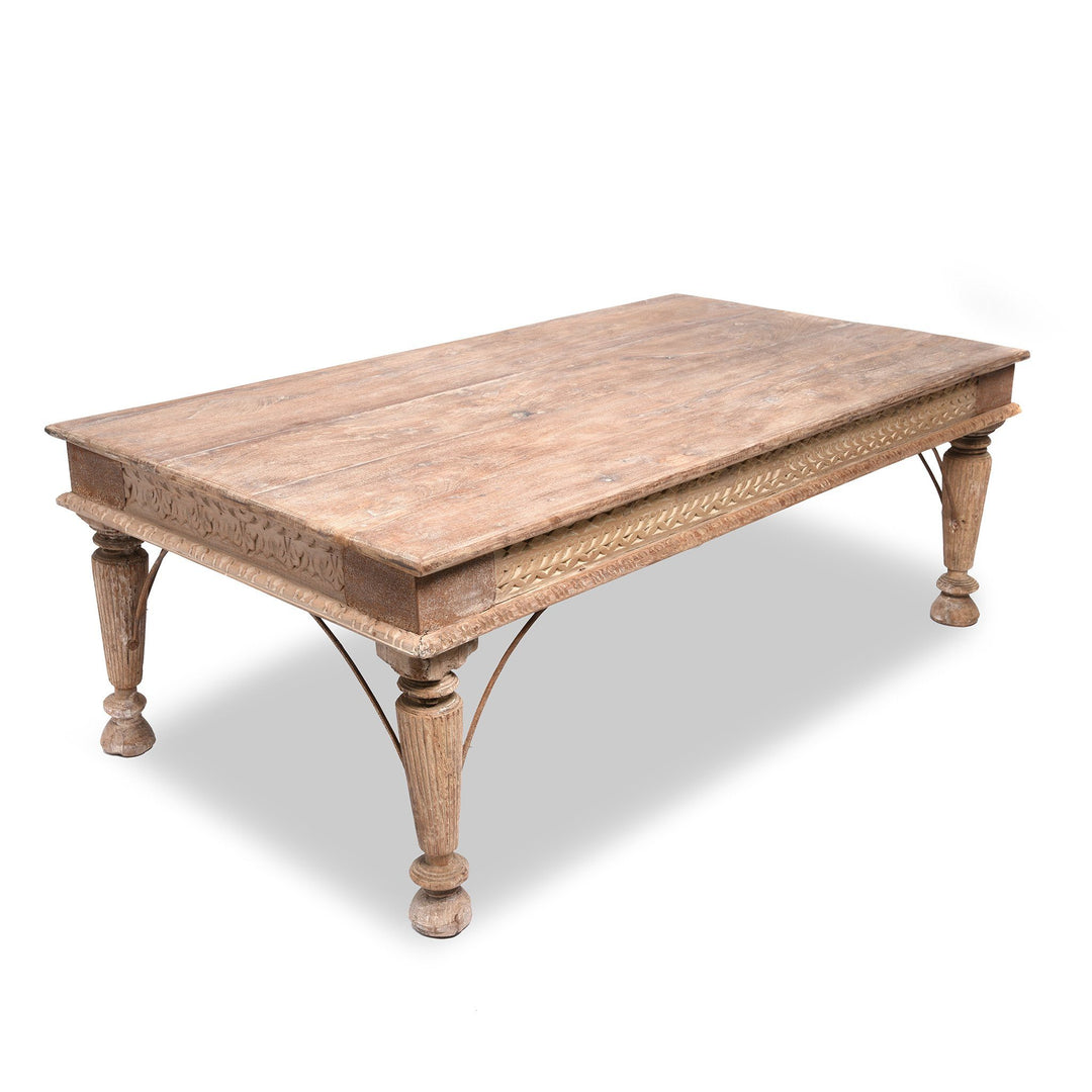 Indian Takhat Coffee Table Made From Reclaimed Teak Wood | Indigo Antiques