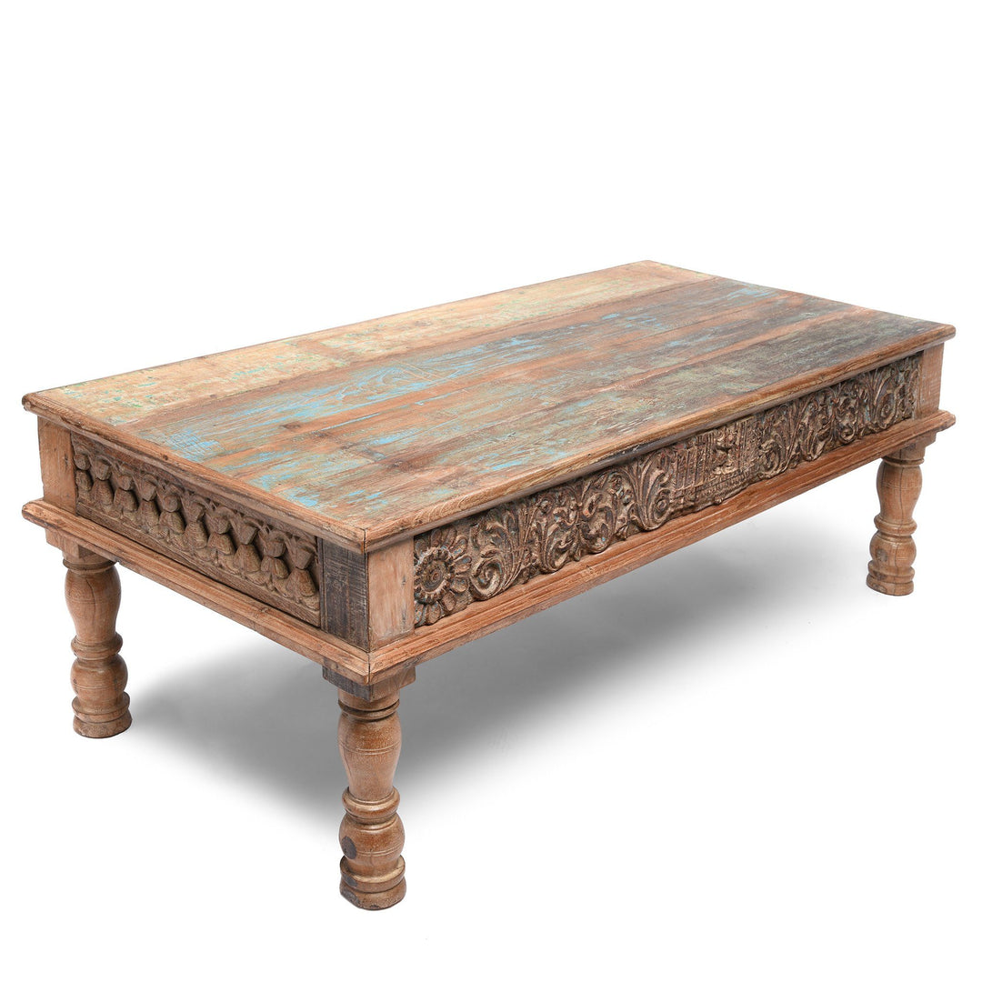 Indian Takhat Coffee Table Made From Reclaimed Teak | Indigo Antiques