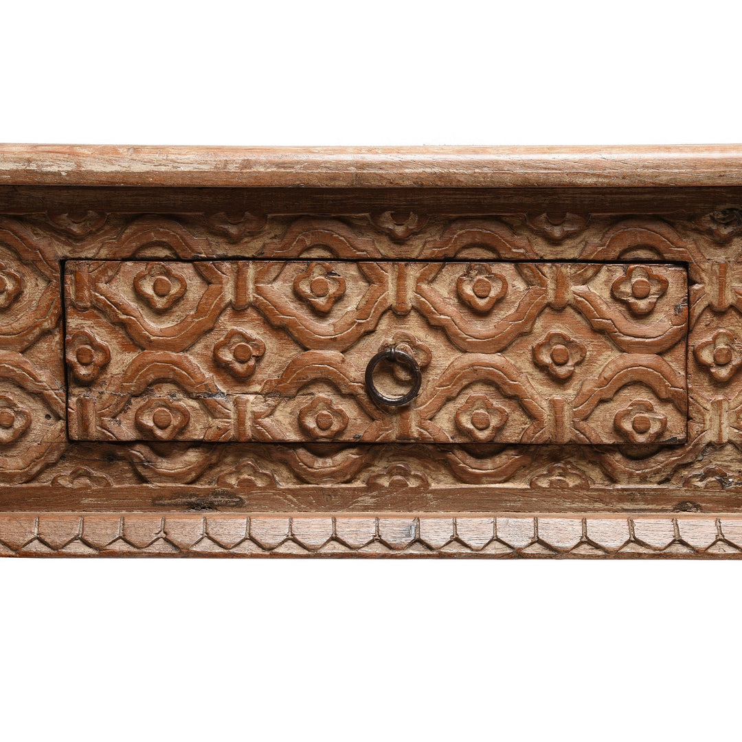 Indian 2 Drawer Takhat Coffee Table Made From Reclaimed Teak | Indigo Antiques