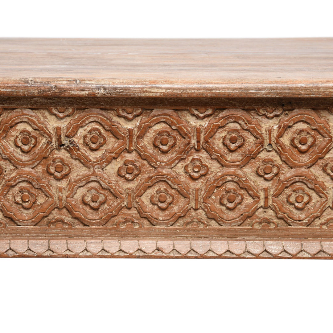 Indian 2 Drawer Takhat Coffee Table Made From Reclaimed Teak | Indigo Antiques