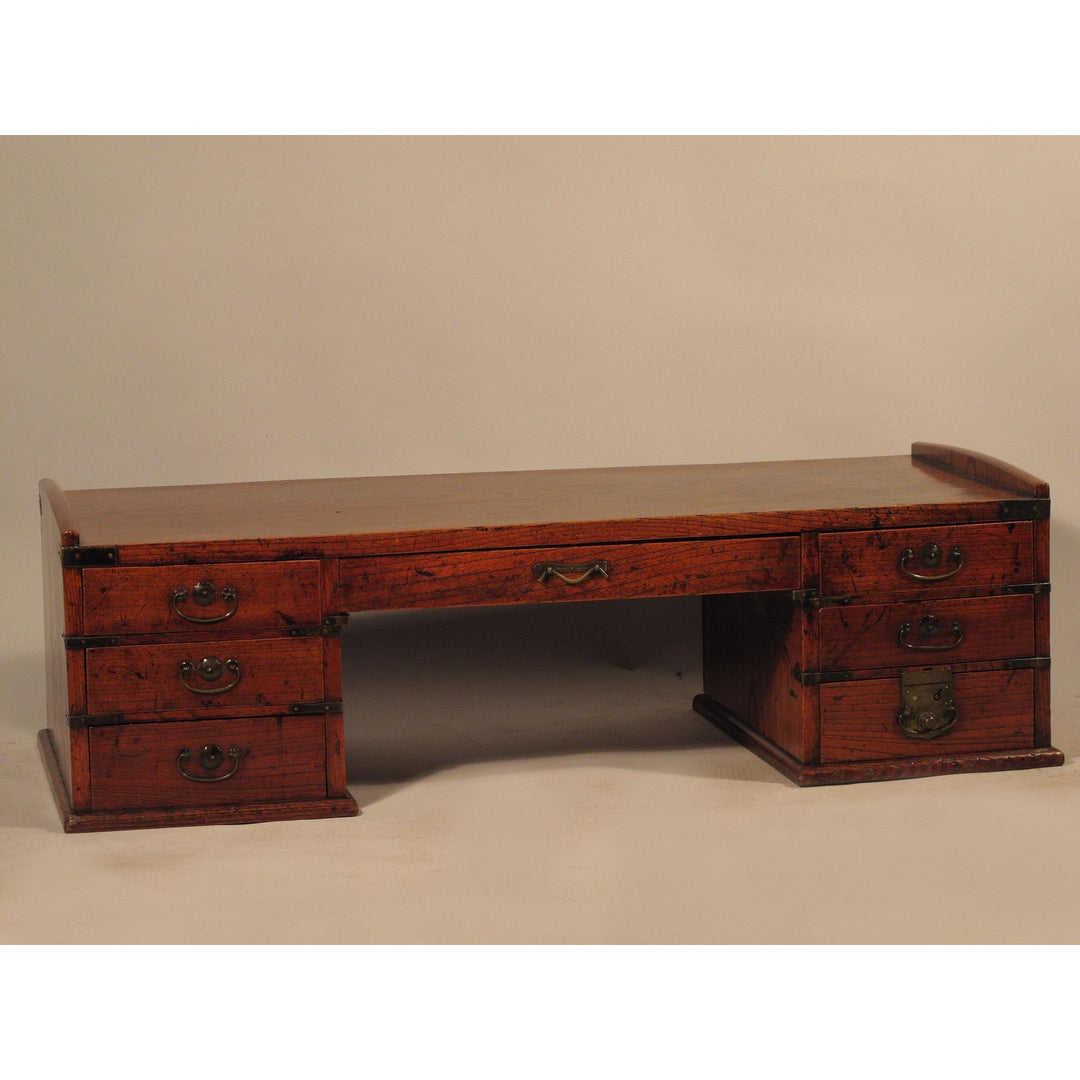 Low Keyaki Wood Desk From Kyoto - Meiji Period | Indigo Oriental Antiques