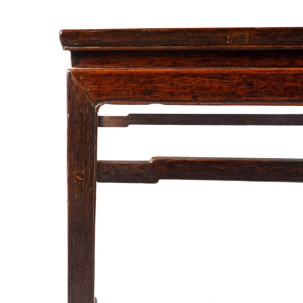 Detail from a Antiques Chinese Qing Oak, Jichimu (Chicken Wing) & Elm Wood Square Coffee Table From Shanxi | Indigo Antiques