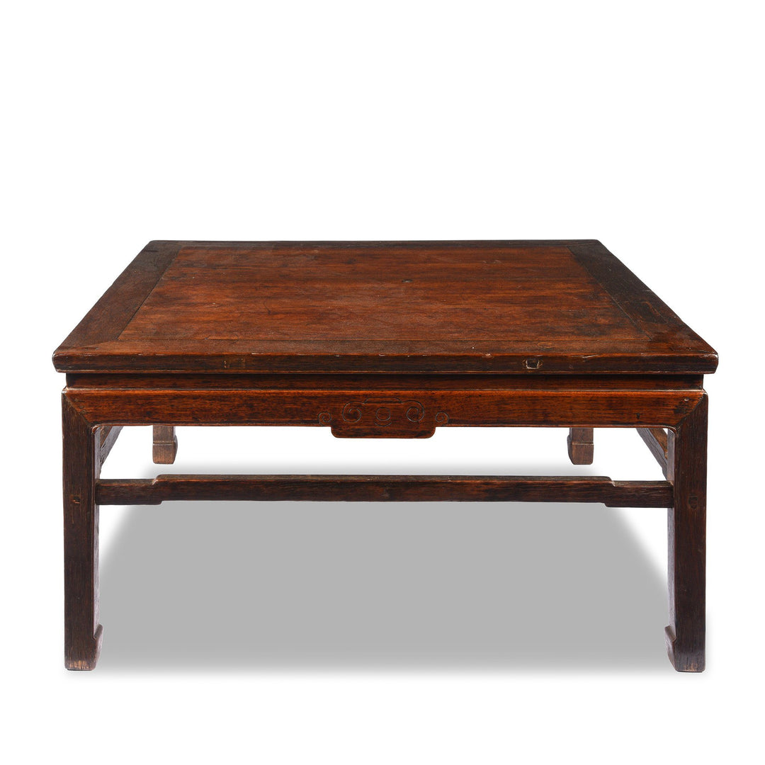 Antiques Chinese Qing Oak, Jichimu (Chicken Wing) & Elm Wood Square Coffee Table From Shanxi | Indigo Antiques