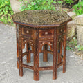 Octagonal Rosewood Table with Bone Inlay Work