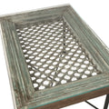 Old Jali Window Coffee Table with Glass Top