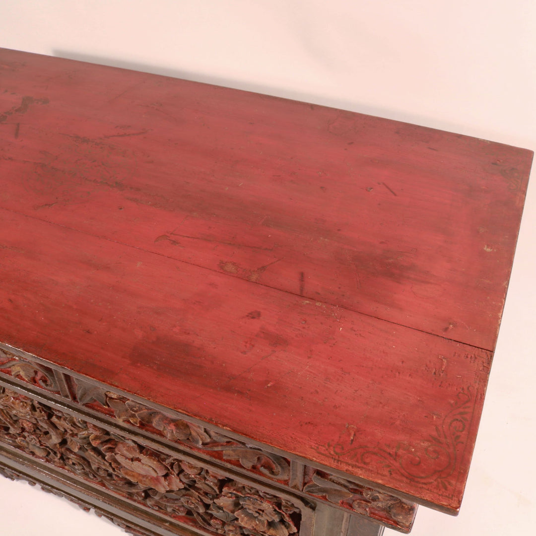 Painted & Carved Choksar - Prayer Table from Tibet | Indigo Oriental Antiques